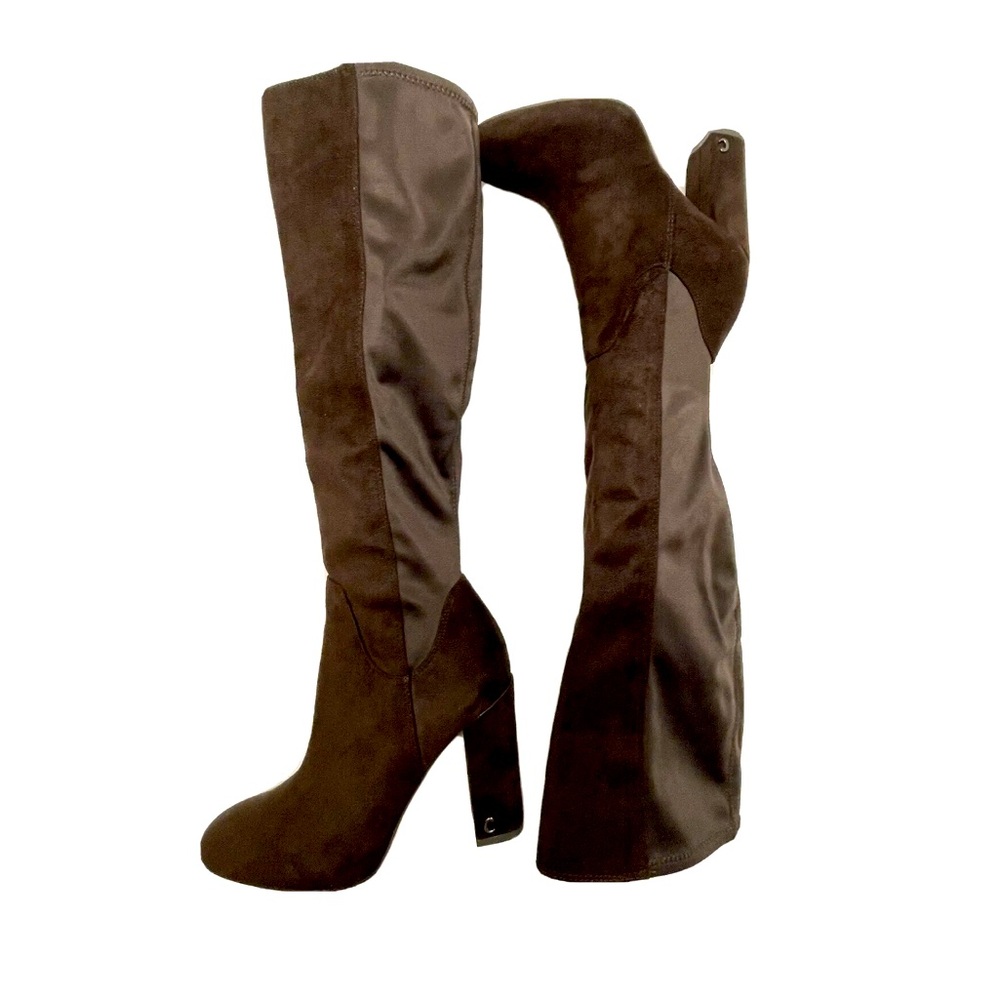 NEW Circus by Sam Edelman Clarimont Boots Faux Suede Heeled Brown Sz 5